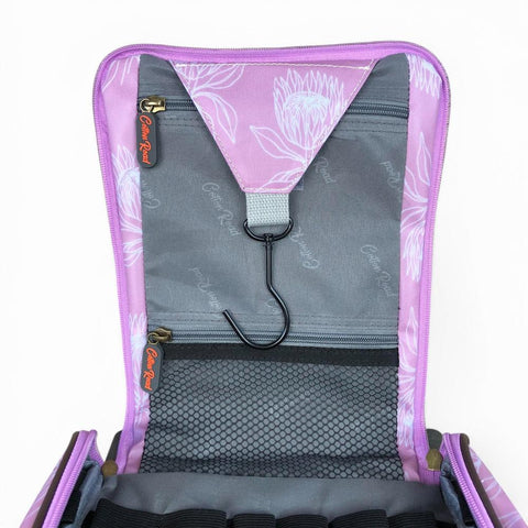 PINK Cotton Road PVC Hanging Vanity Bag with PROTEAS