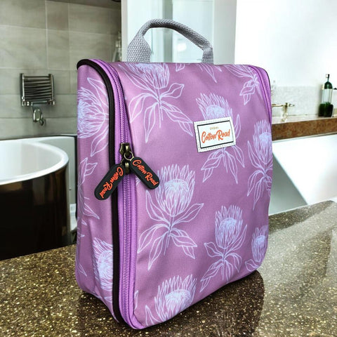 PINK Cotton Road PVC Hanging Vanity Bag with PROTEAS