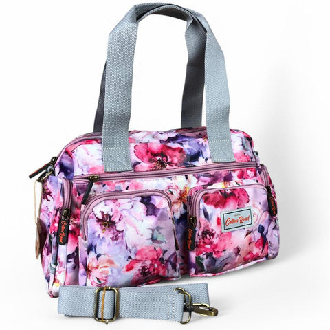 PINK FLORAL PVC Cotton Road Handbag
