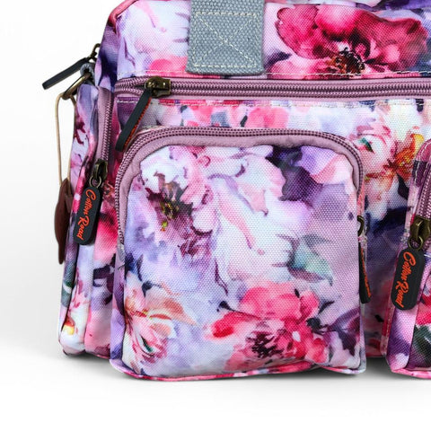 PINK FLORAL PVC Cotton Road Handbag