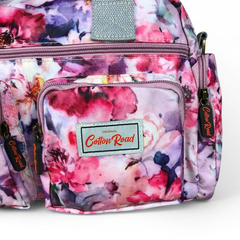 PINK FLORAL PVC Cotton Road Handbag