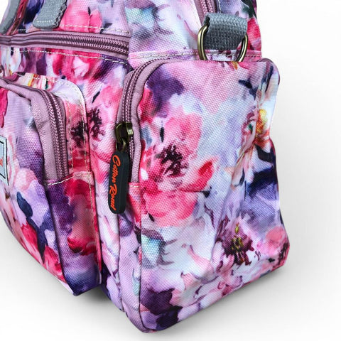 PINK FLORAL PVC Cotton Road Handbag