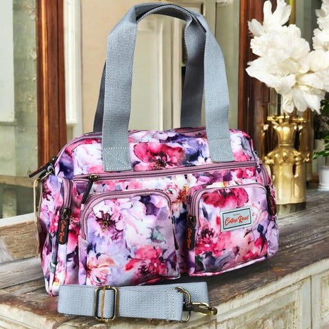 PINK FLORAL PVC Cotton Road Handbag