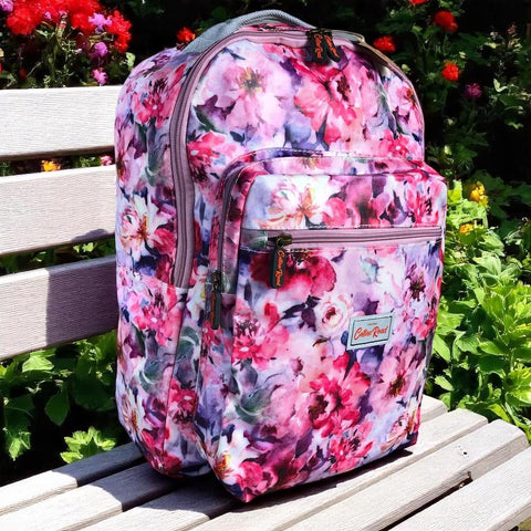 PINK/PURPLE FLORAL PVC Cotton Road Backpack