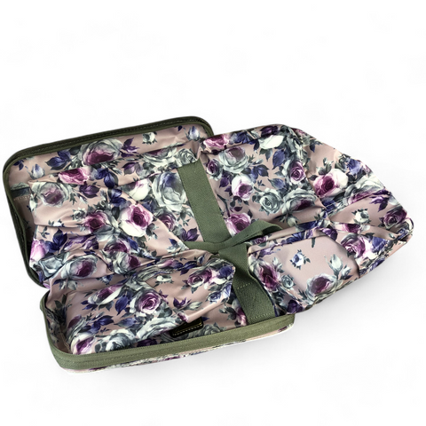 PURPLE FLORAL PVC Foldaway WEEKENDER Cotton Road Travel Bag