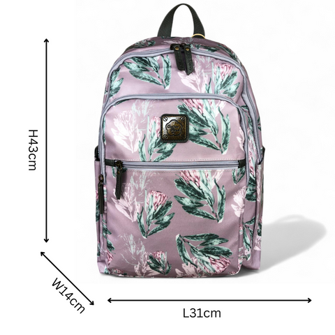 PURPLE PVC Cotton Road 15,6" Laptop Backpack with PROTEAS