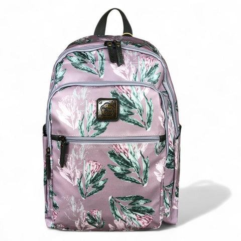 PURPLE PVC Cotton Road 15,6" Laptop Backpack with PROTEAS