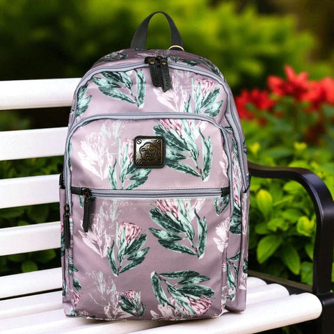 PURPLE PVC Cotton Road 15,6" Laptop Backpack with PROTEAS