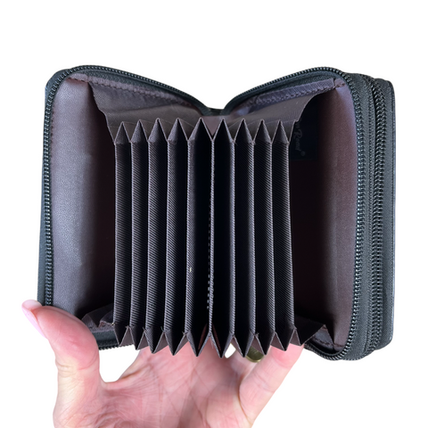 Small BLACK Cotton Road PU Leather CARD HOLDER