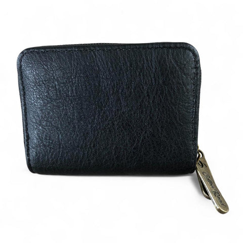 Small BLACK Cotton Road PU Leather Wallet