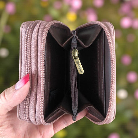 Small PINK Cotton Road PU Leather Wallet