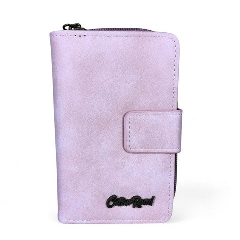 Small PINK PU Leather Cotton Road Wallet with CLIP