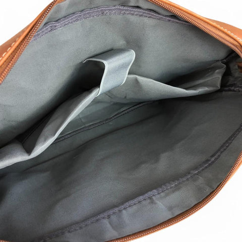 TAN BRANDED Cotton Road PU Leather Laptop Bag