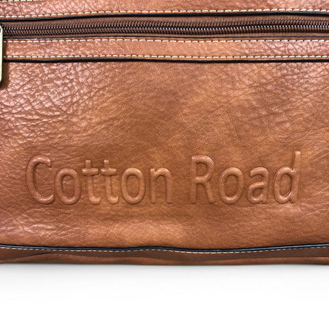 TAN BRANDED Cotton Road PU Leather Laptop Bag