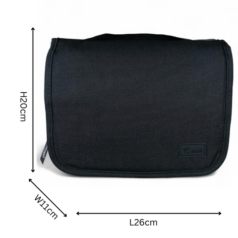 Toiletry Bag: BLACK Troocolor Canvas Hanging Vanity Bag