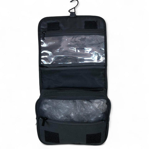 Toiletry Bag: BLACK Troocolor Canvas Hanging Vanity Bag