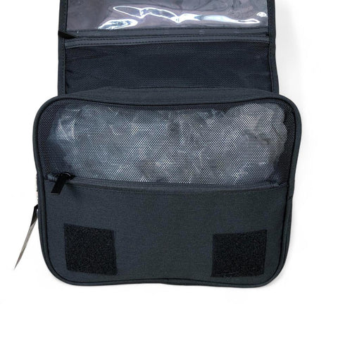 Toiletry Bag: BLACK Troocolor Canvas Hanging Vanity Bag