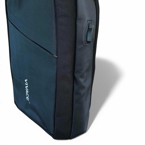VIVACE Backpack: BLACK Canvas BRANDED Travel / Laptop Backpack