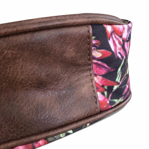 VIVACE Handbag: BLACK/BROWN Protea Canvas Handbag & Matching Wallet Set