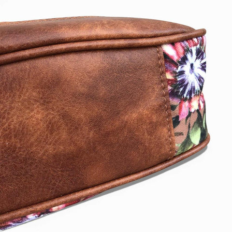 VIVACE Handbag: BROWN Canvas PROTEA with BROWN PU Leather Trim and Matching Wallet