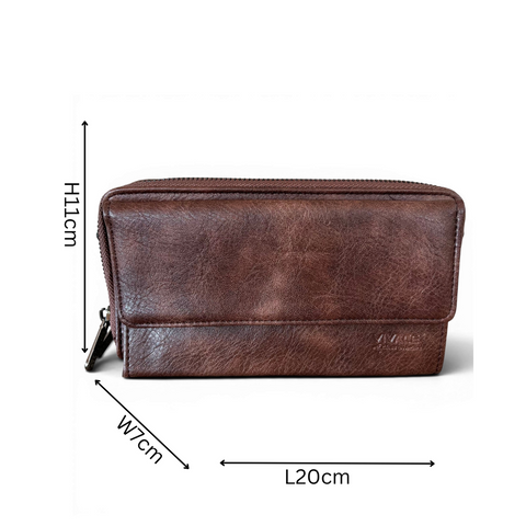 Vivace Wallet: Stylish BROWN PU Leather Cellphone Sling