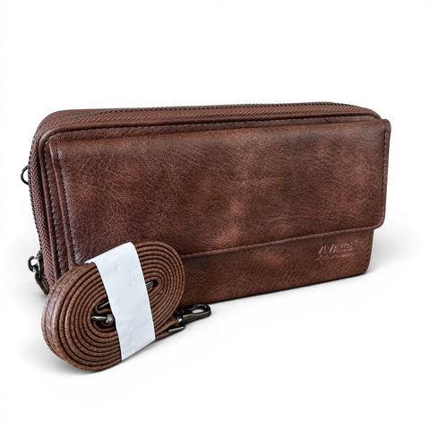 Vivace Wallet: Stylish BROWN PU Leather Cellphone Sling