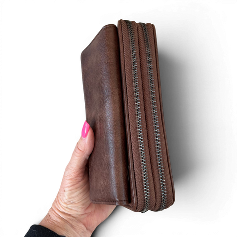 Vivace Wallet: Stylish BROWN PU Leather Cellphone Sling