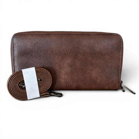 Vivace Wallet: Stylish BROWN PU Leather Cellphone Sling