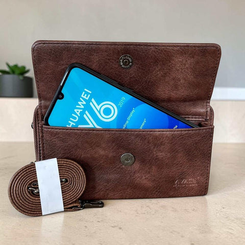 Vivace Wallet: Stylish BROWN PU Leather Cellphone Sling