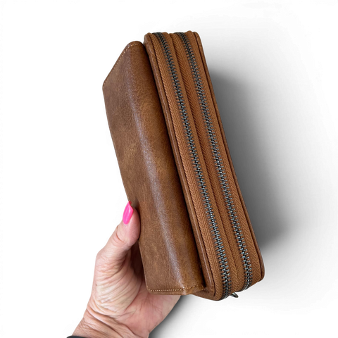 Vivace Wallet: Stylish CAMEL BROWN PU Leather Cellphone Sling