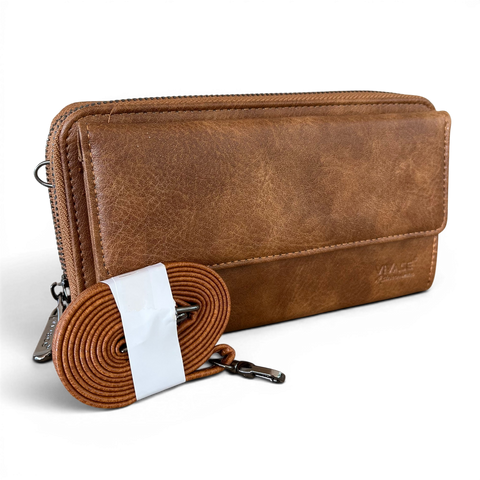 Vivace Wallet: Stylish CAMEL BROWN PU Leather Cellphone Sling