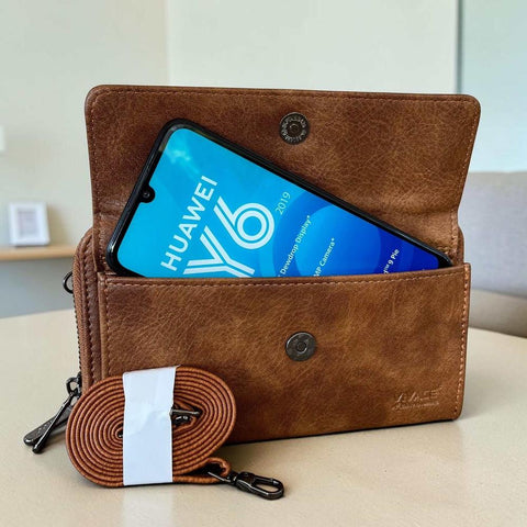 Vivace Wallet: Stylish CAMEL BROWN PU Leather Cellphone Sling