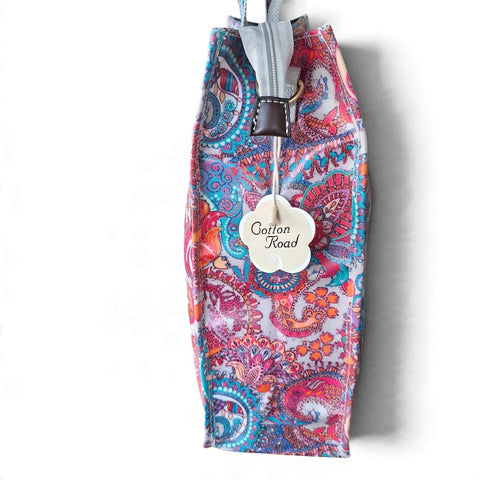 Cotton Road Beach Bag: Multicolor Paisley Design PVC Bag